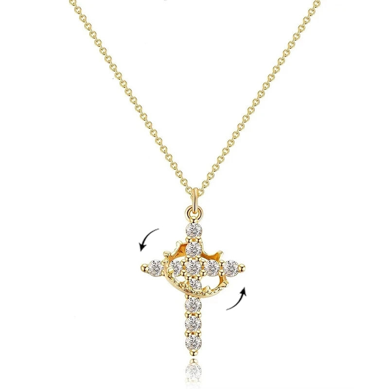 Crown and Cross Necklace